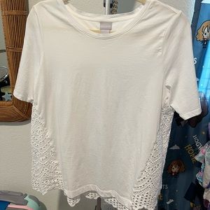 Chico’s white eyelets top size 1